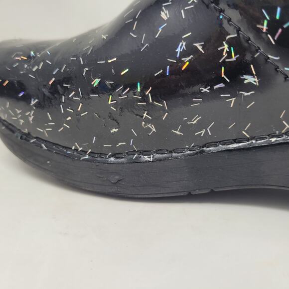 Dansko Clogs Womens EU41 US11 Mules XP 2.0 Patent Rainbow Flecks Black Slip On - Picture 16 of 16